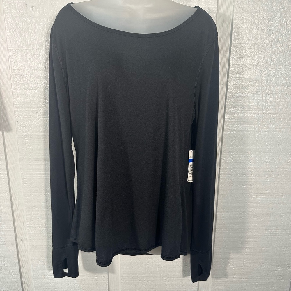 Be Inspired Studio Black Long Sleeve Top Size XL NWT